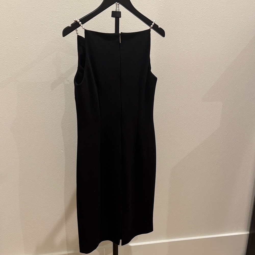 Karl Lagerfeld Black Pearl-Accent Midi Sheath Dress - Picture 5 of 5